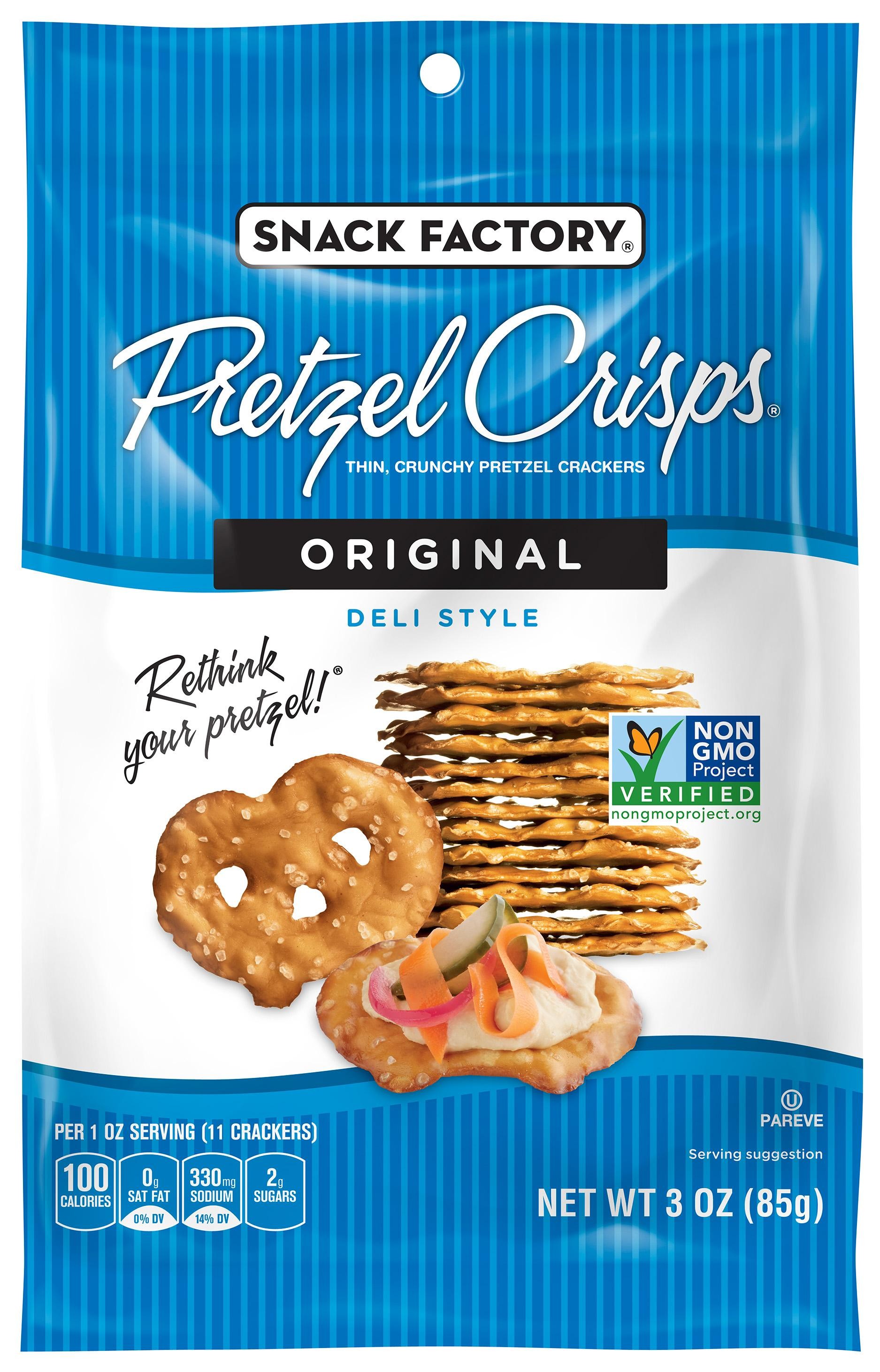 Pretzel Crisps Original Snacks, 3-Oz Bag