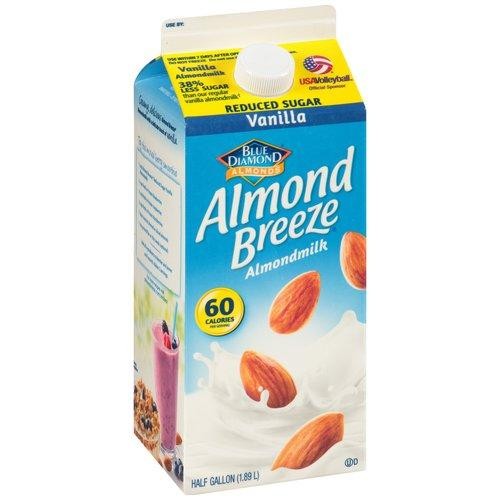 Blue Diamond Almond Breeze Reduced Sugar Vanilla Almondmilk, 0.5 Gal