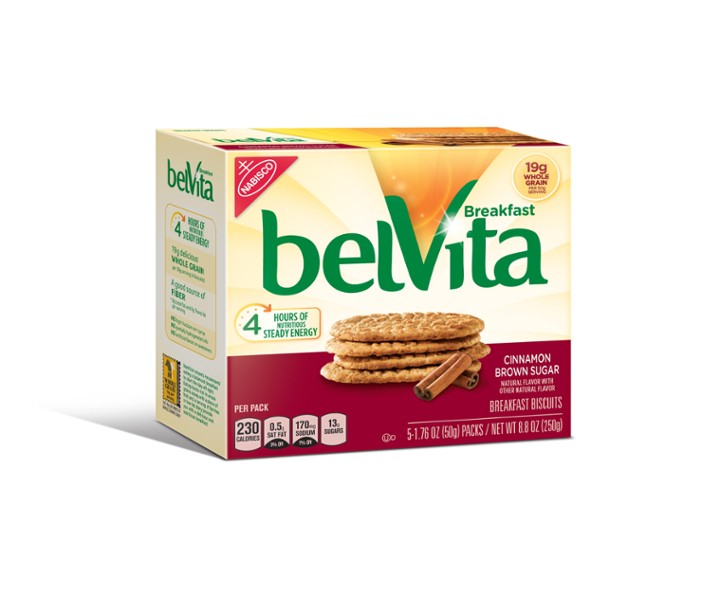 BelVita Cinnamon Brown Sugar Breakfast Biscuits, 5 Ct, 8.1 Oz - 1.76 Oz