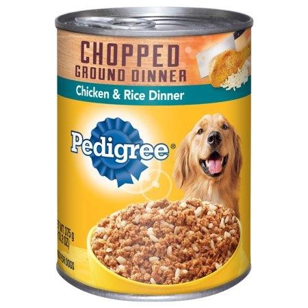 Pedigree Chopped Ground Dinner with Chicken and Rice, Wet Canned Dog Food (13.2 Ounces, Pack of 12)