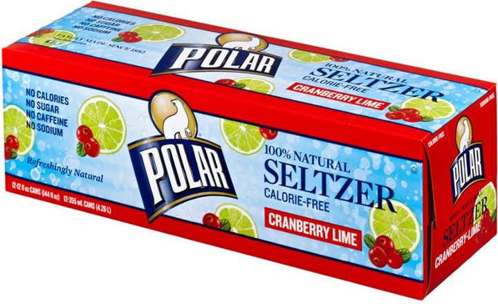 Polar Seltzer Water  Cranberry Lime  12 Fl Oz  12 Count