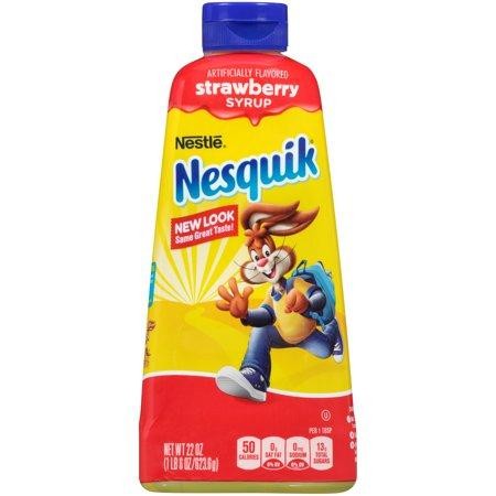Nesquik Strawberry Flavored Syrup for Milk or Ice Cream  22 Oz