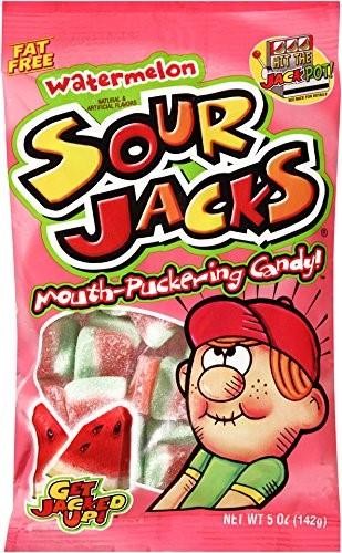 Sour Jacks Watermelon Soft and Chewy Mouth Puckering Candy 5 Oz - 12 per Case