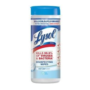 Lysol Disinfecting Wipes, Crisp Linen Scent, 35 Ct