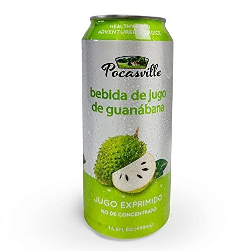 Pocasville Fruit Juices, Squeezed Not Form Concentrate, 16.5 Fluid Ounce Can (Soursop, 6 Cans)