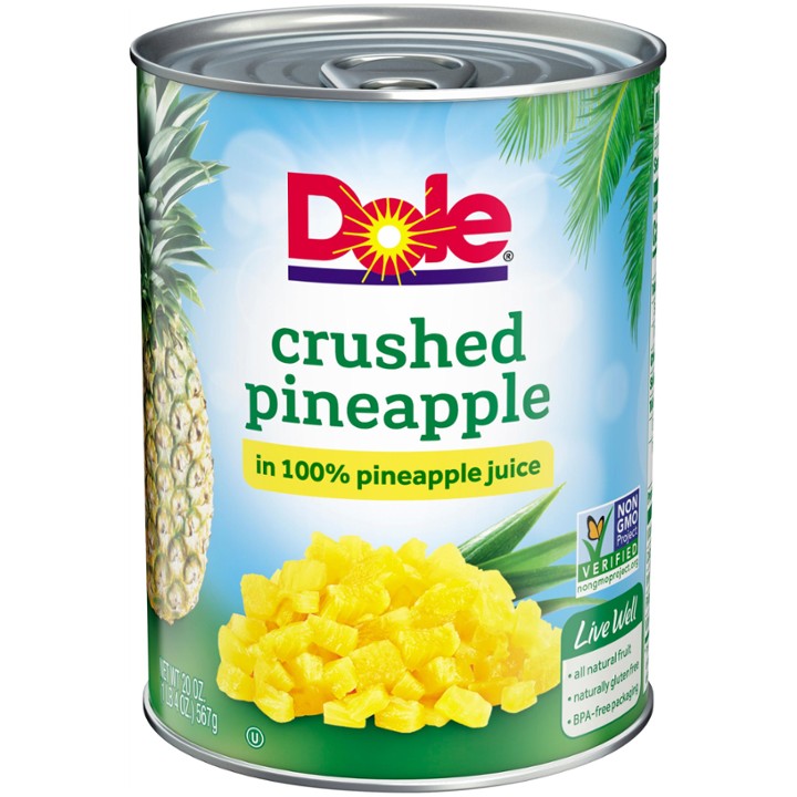 (4 Pack) Dole Crushed Pineapple in 100% Juice, 20 Oz