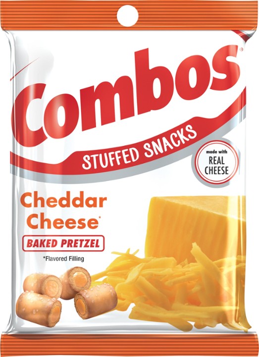 Combos Stuffed Snacks Cheddar Cheese Baked Pretzel Snacks - 6.3 Oz Bag