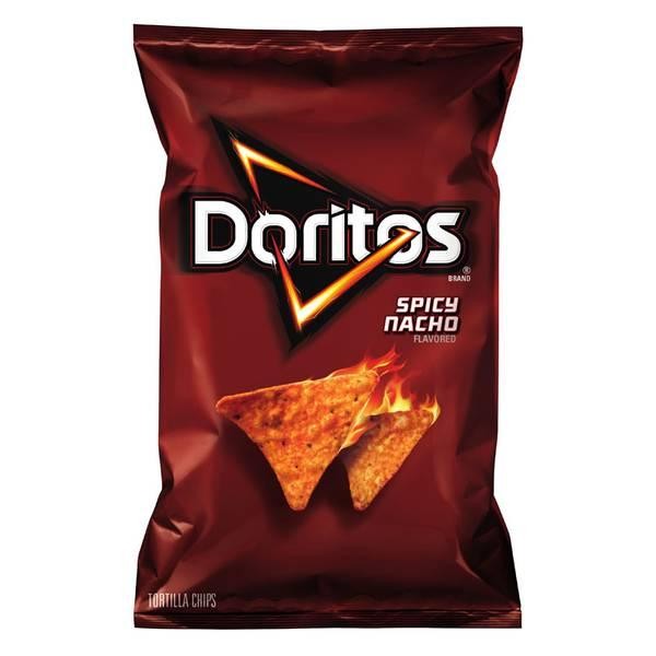 Doritos Spicy Nacho Flavored Tortilla Chips  9.25 Oz Bag