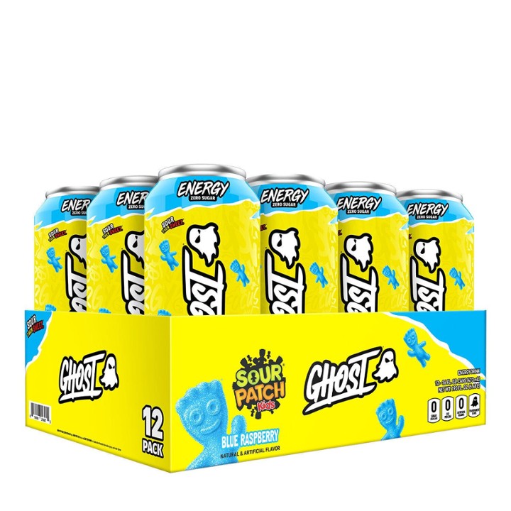 Ghost Sour Patch Kids Blue Raspberry Energy Drink  16 Fl. Oz. Can