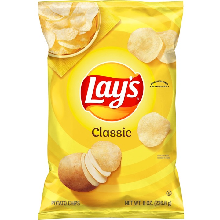 Lay S Classic Potato Chips  8 Oz Bag