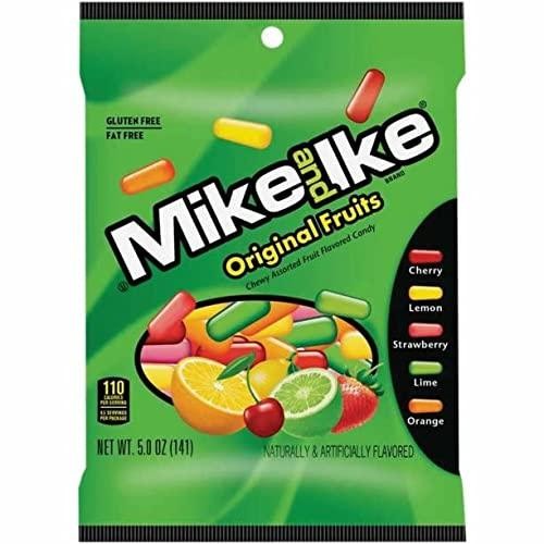 Just Born Mike & Ike Original Jelly Bean Candy, 5 Ounce Peg Bag