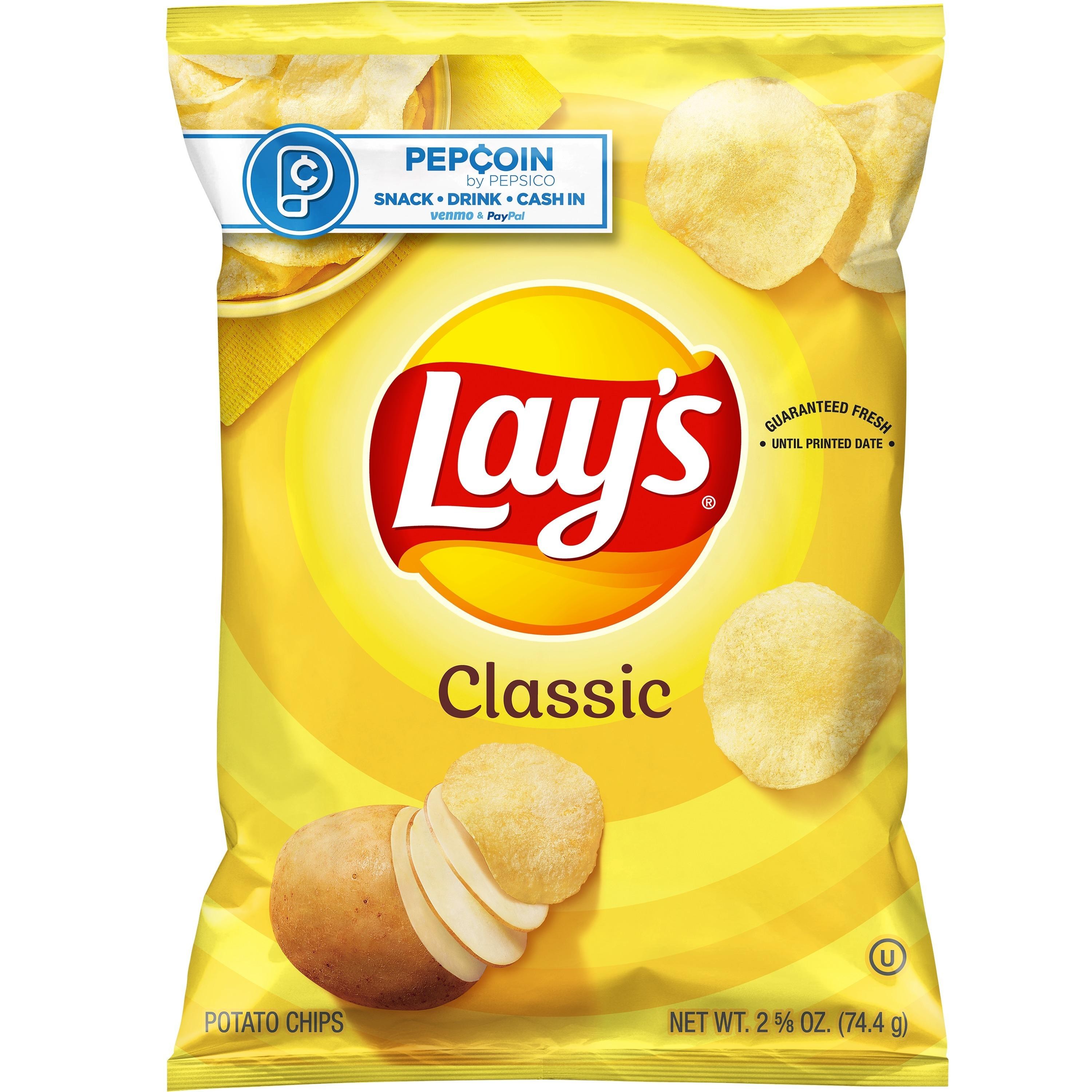 Lay S Classic Potato Chips  2.625 Oz Bag