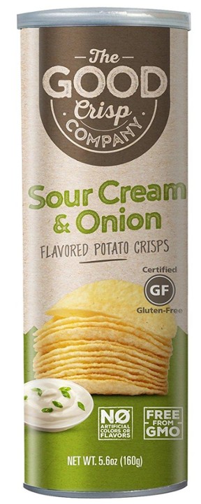 Good Crisp Flavored Potato Crisps Gluten Free Sour Cream & Onion 5.6 Oz