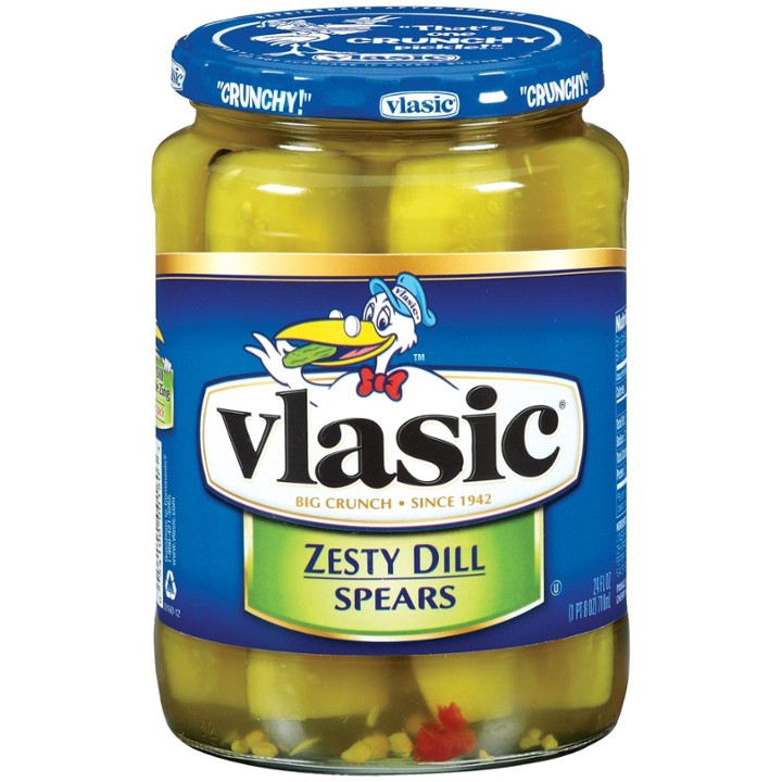 (3 Pack) Vlasic Zesty Dill Spears Pickles 24 Oz Jar