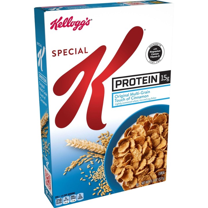 Kellogg's Special K Protein Breakfast Cereal, Original Multi-Grain Touch of Cinnamon - 13.3 Oz