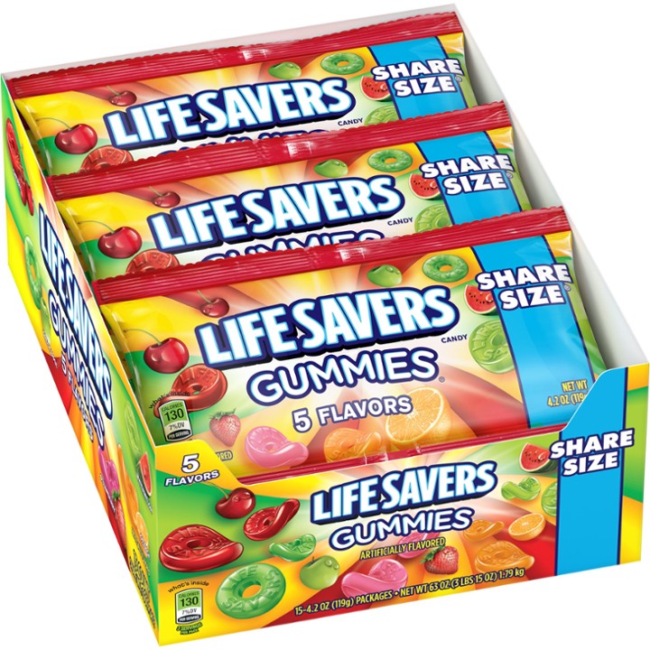 Life Savers 5 Flavors Gummy Candy  Share Size - 4.2 Oz Bag