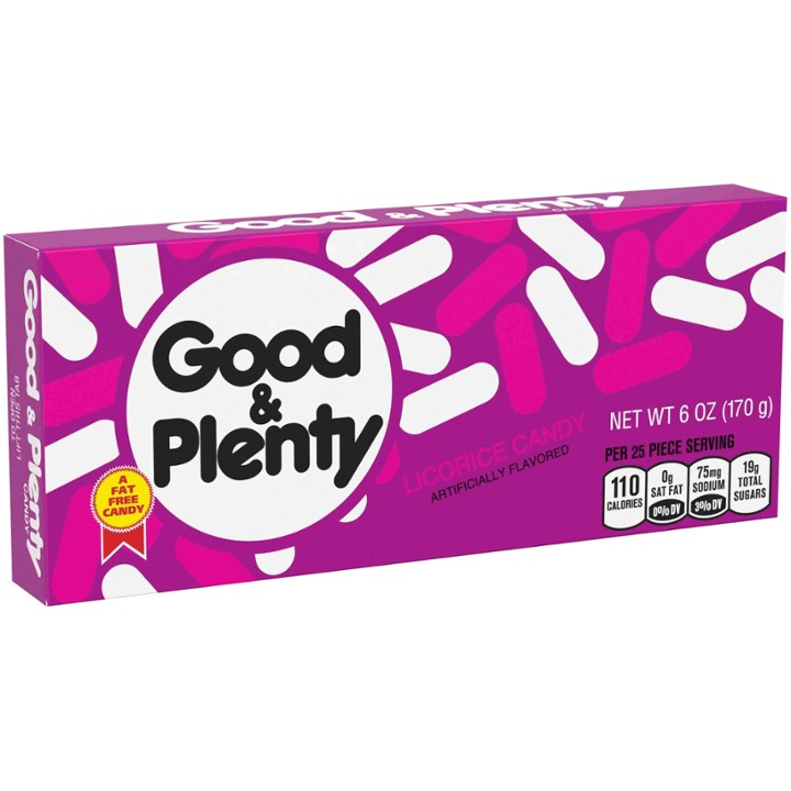 GOOD & PLENTY Licorice Fat Free  Movie Candy Candy Box  6 Oz
