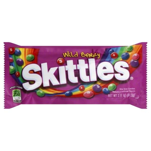 Skittles Wild Berry Gummy Candy  Full Size - 2.17 Oz Bag