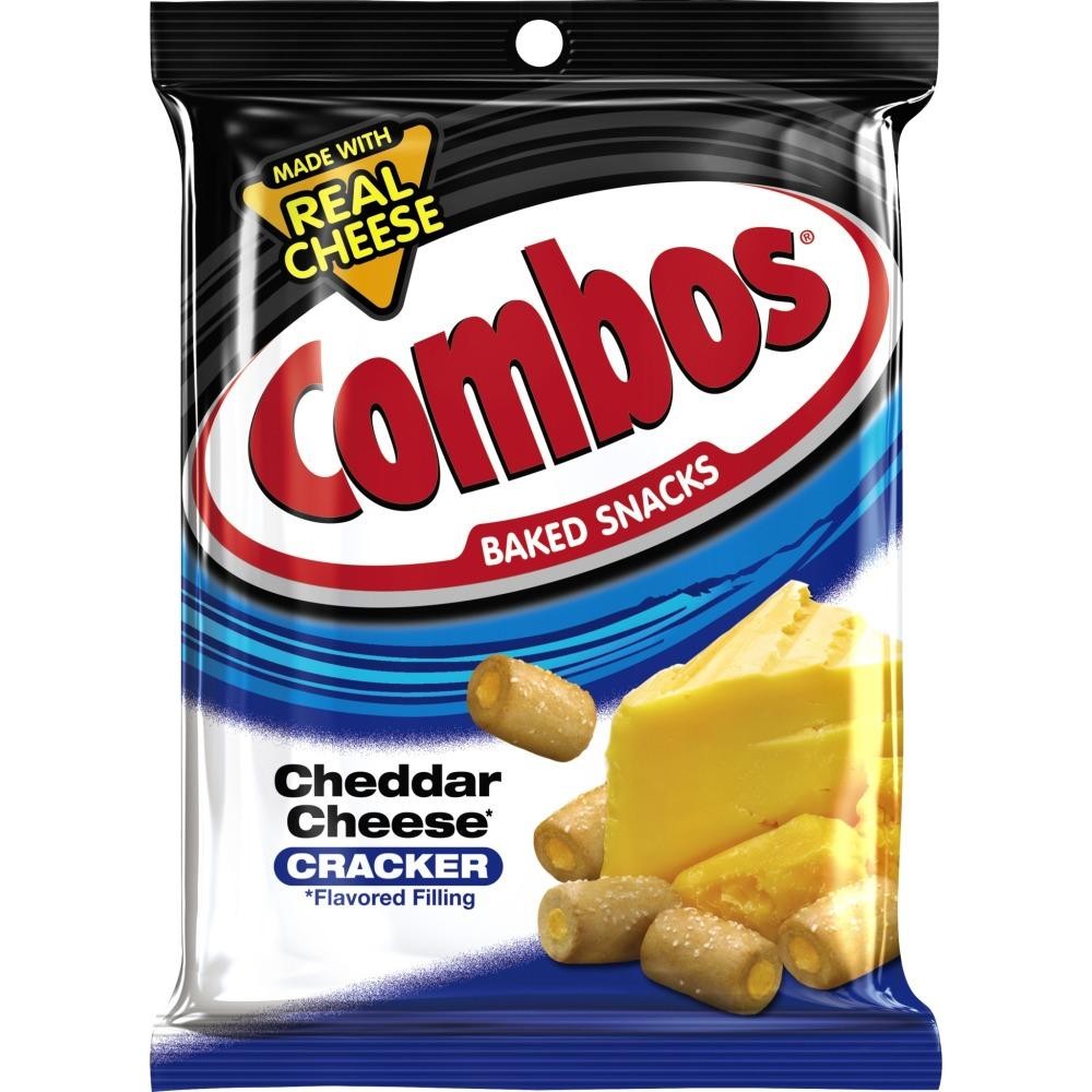 Combos Stuffed Snacks Cheddar Cheese Baked Cracker Snacks - 6.3 Oz Bag