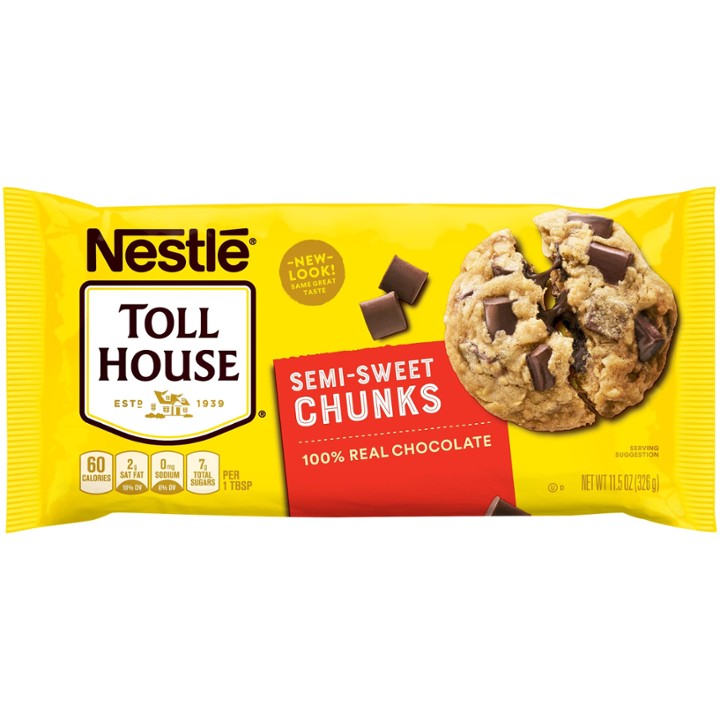 (2 Pack) Nestle Toll House Semi-Sweet Chocolate Chunks 11.5 Oz. Bag