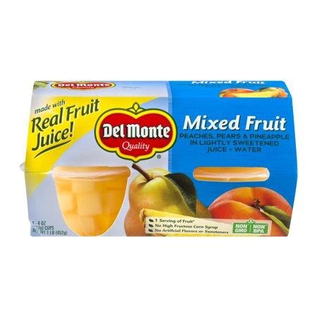 Del Monte Mixed Fruit Fruit Cup Snacks - 4 Oz, 4 Pack