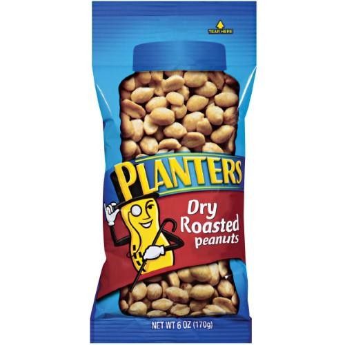 Planters Dry Roasted Peanuts  6 Oz Pack