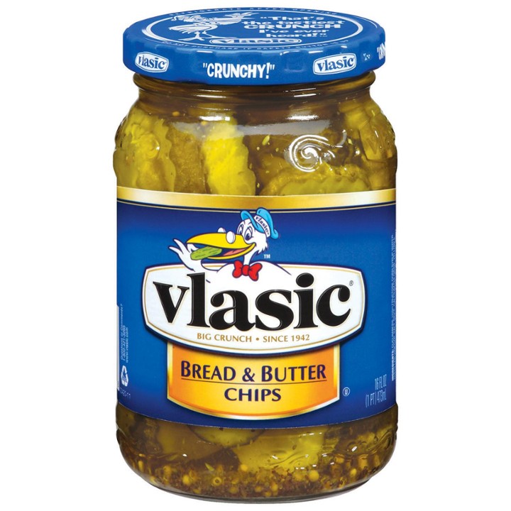 (3 Pack) Vlasic Bread & Butter Chips Pickles 16 Fl Oz Jar
