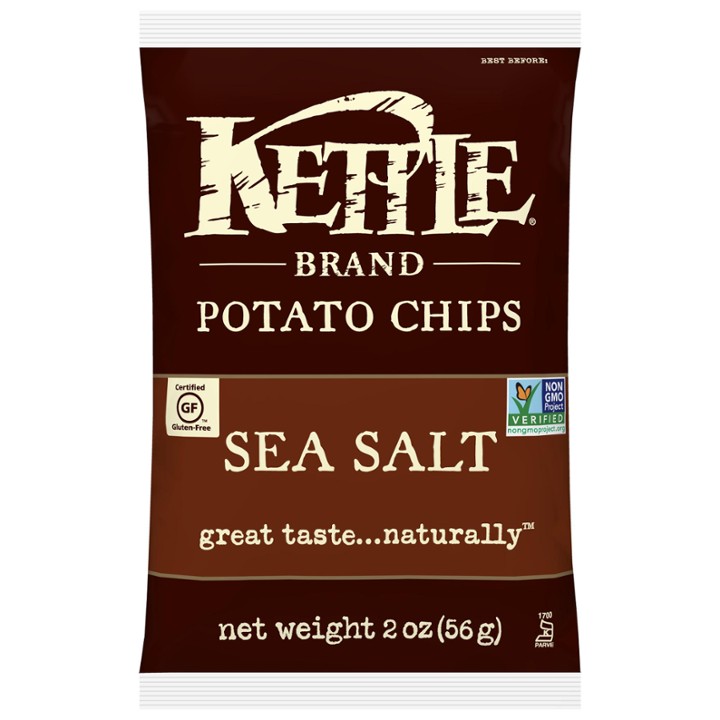 Kettle Brand Potato Chips  Sea Salt Kettle Chips  Snack Bag  2 Oz