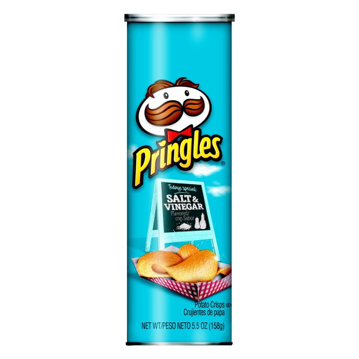 Pringles Potato Crisps Chips  Salt and Vinegar  5.5 Oz  Can