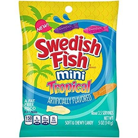 Swedish Fish Mini Tropical Fat Free Candy - 5 Ounce Bag (Pack of 12)