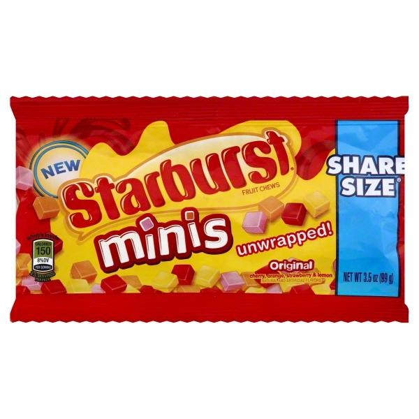 STARBURST Original Minis Size Fruit Chews Chewy Candy, Share Size, 3.5 Oz - 3.598 Oz