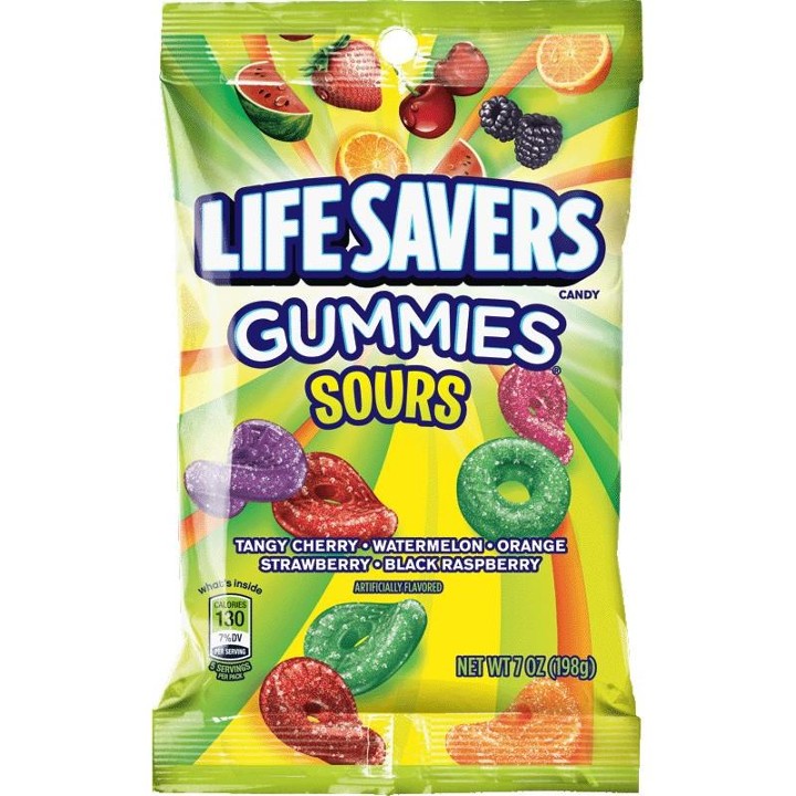 LifeSavers Sour Gummy Candy 5 Flavors Sours - 7.0 Oz