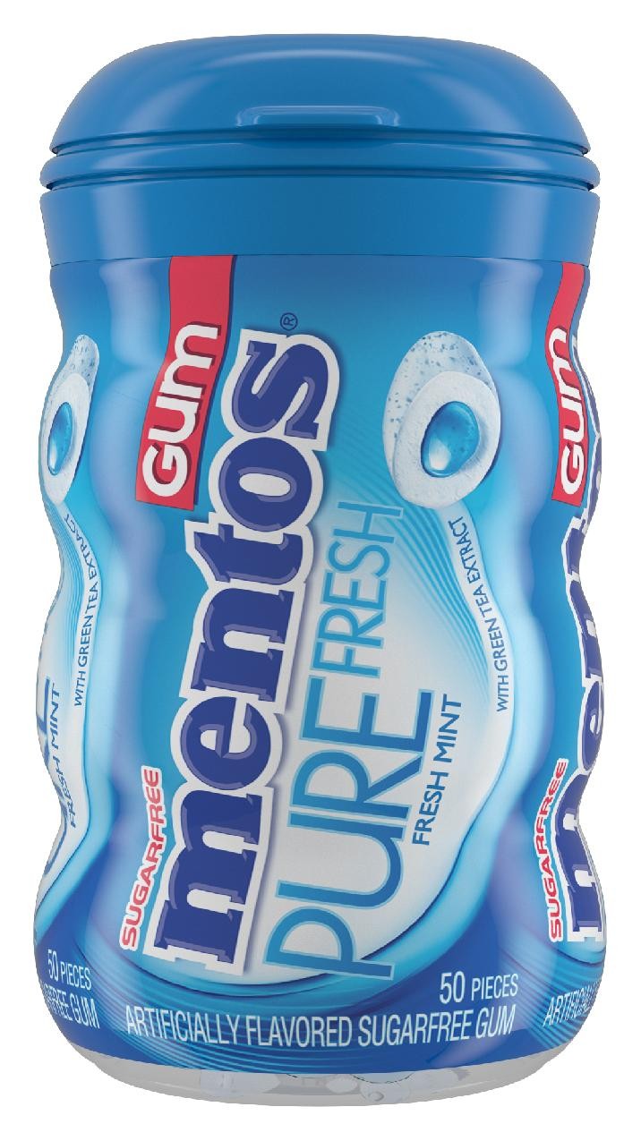 Mentos Pure Fresh Chewing Gum, Sugarfree, Fresh Mint - 50 Ct