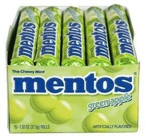 Mentos Rolls, Green Apple, 1.32 Ounce (Pack of 15)