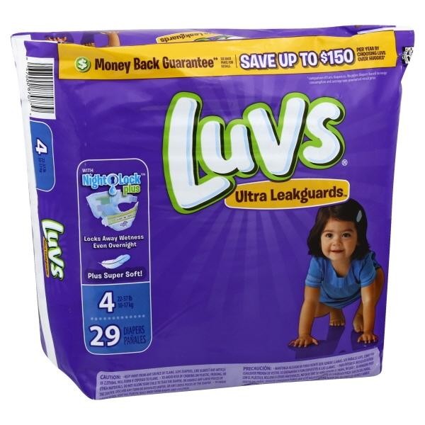 Luvs Pro Level Leak Protection Diapers Size 4 - 29.0 Ea