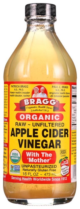 Bragg Organic Raw Unfiltered Apple Cider Vinegar with the 'Mother' Unflavored 16 Fl Oz