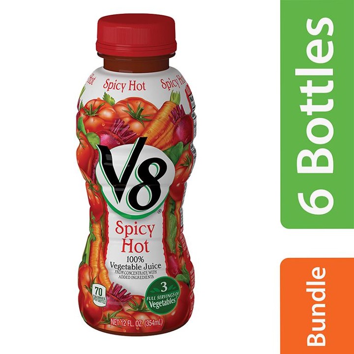 V8 100% Vegetable Juice, Spicy Hot - 12 Fl Oz