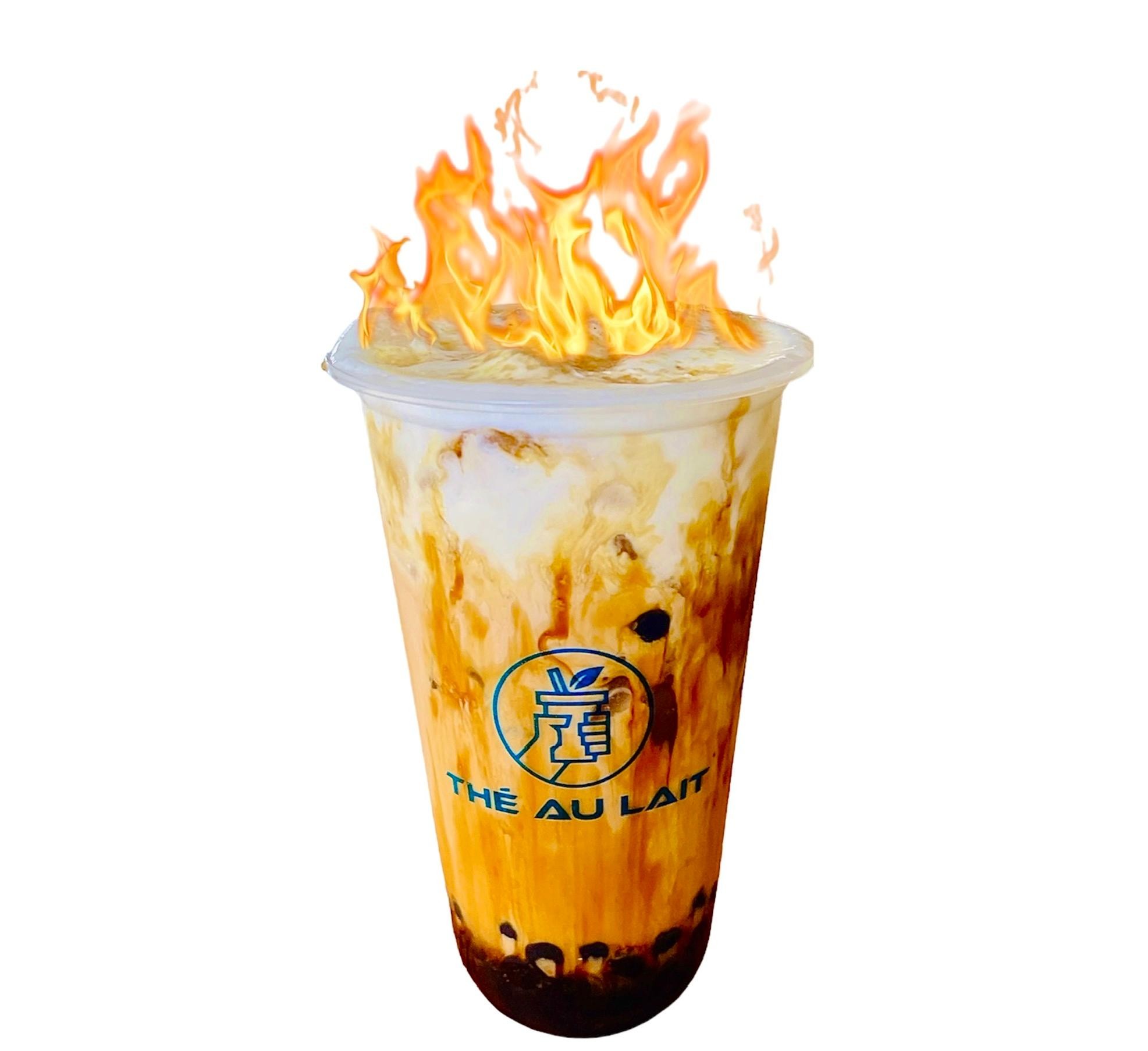 The’ au lait Milk Tea on Fire