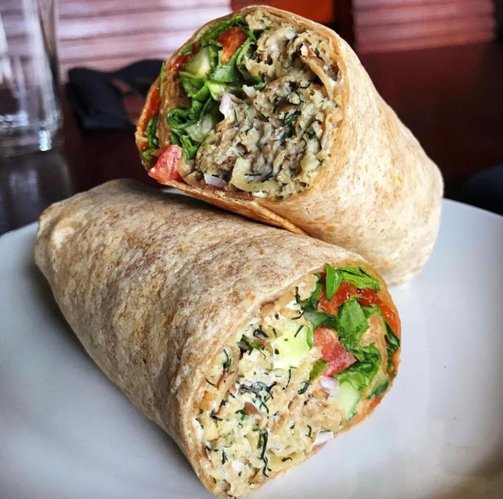 Roasted Seitan Salad Wrap