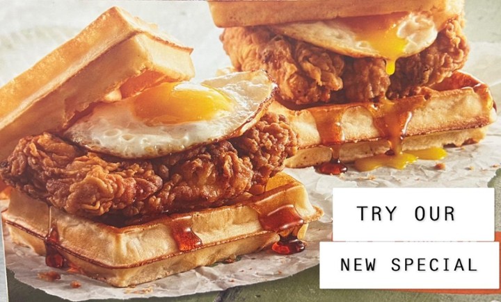 Chicken and Waffles Egg Sandwich