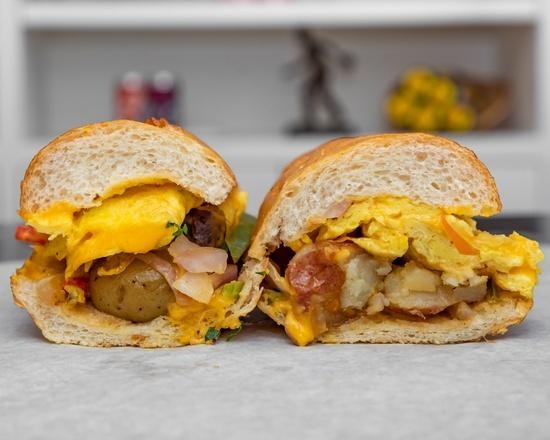 Potato, Peppers And Egg Sandwich