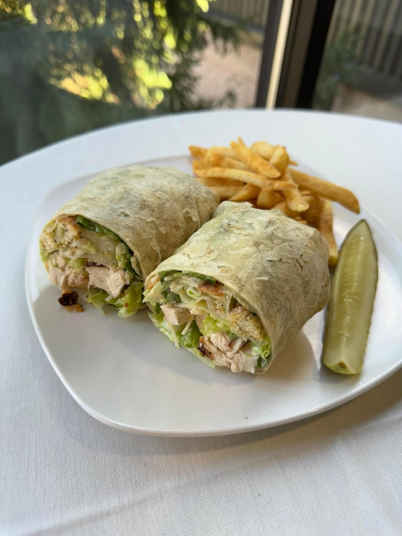 Caesar Wrap and French Fries