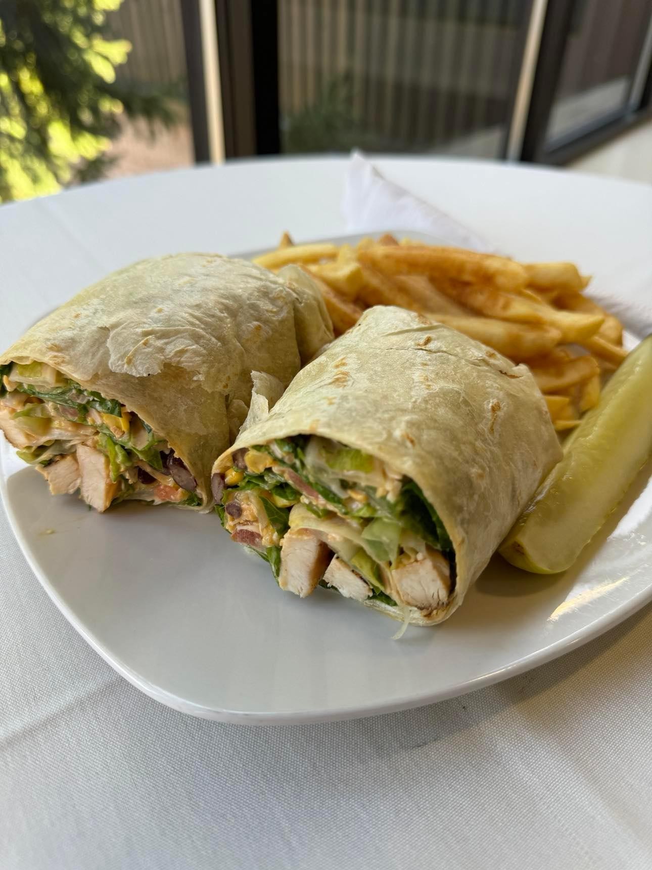 Southwestern Wrap and French Fries