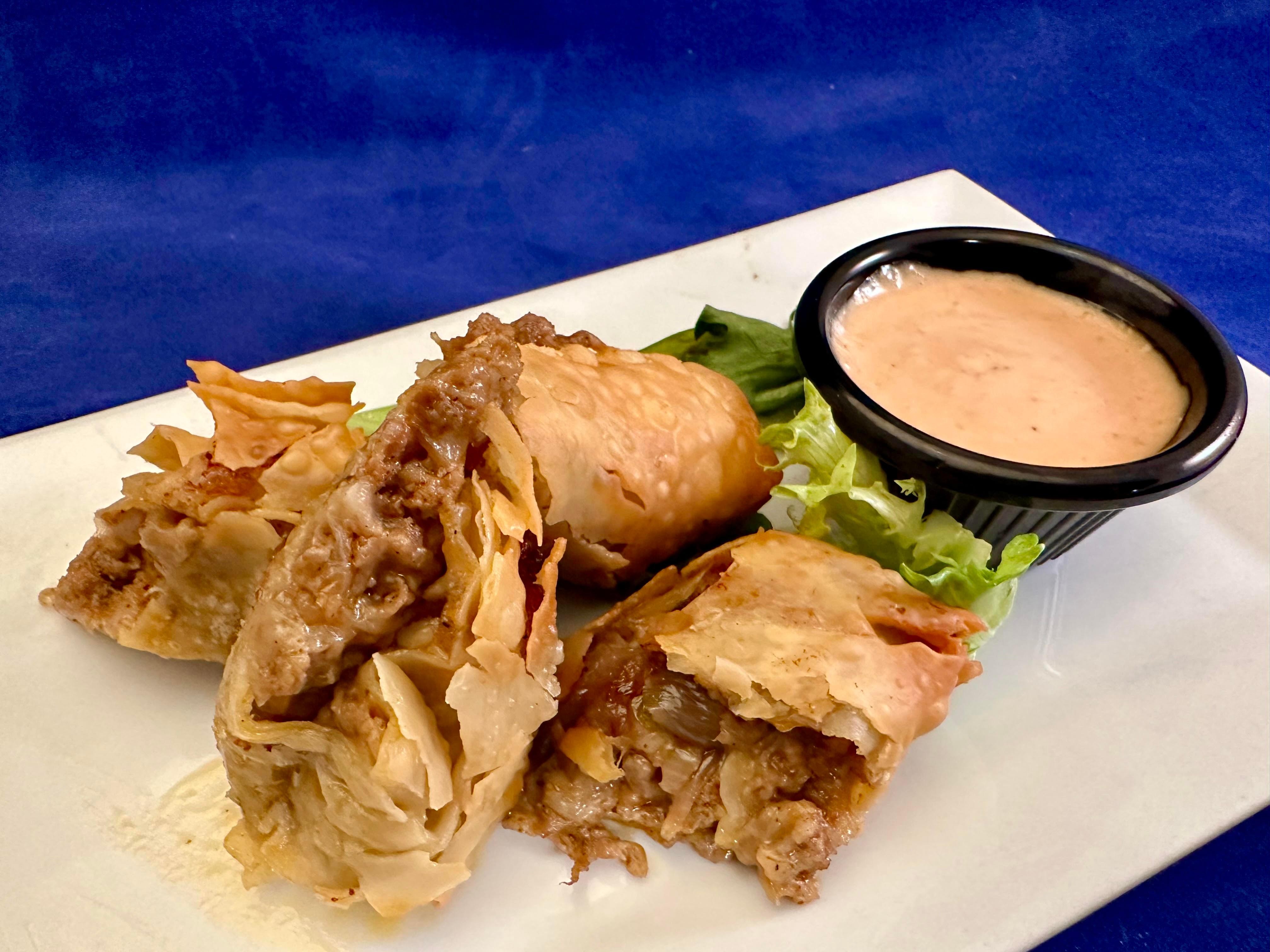 Beef Philly Cheesesteak Egg Roll