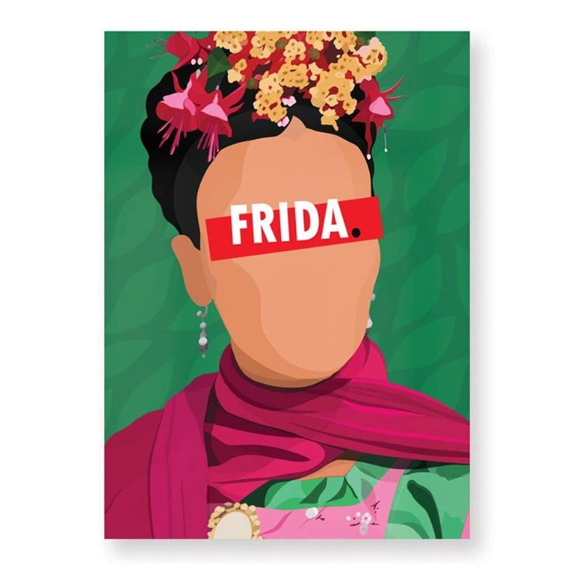 Frida Kahlo by Hugoloppi 30x40cm - White Frame