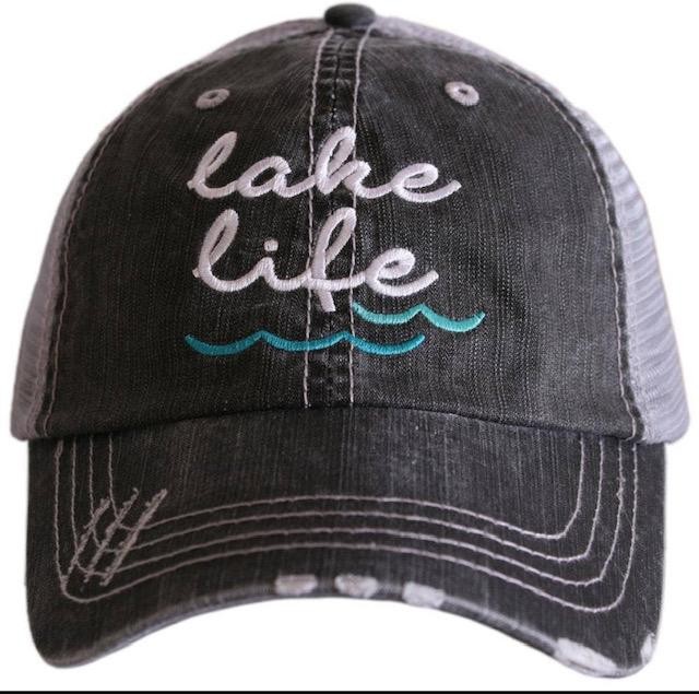 Lake Life Waves Gray Trucker Hat