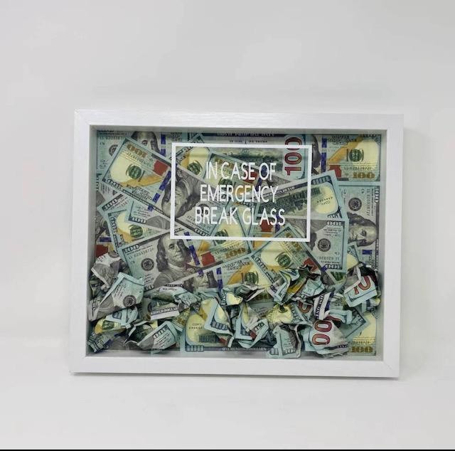 In Case Of Emergency Break Glass Money Acrylic Art by KS