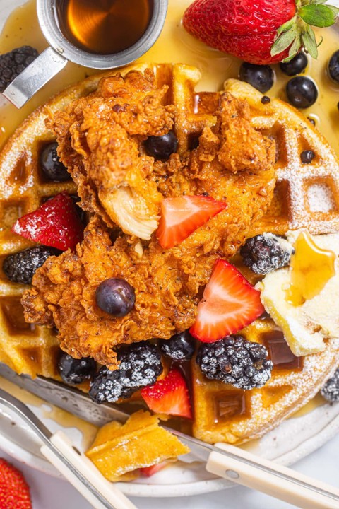Chic' N & Waffles with Bacon (Plant Based)