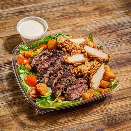 REGULAR SCHNITZEL & STEAK CEASAR SALAD