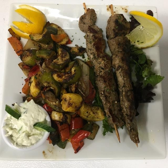 Lamb Souvlaki Platter